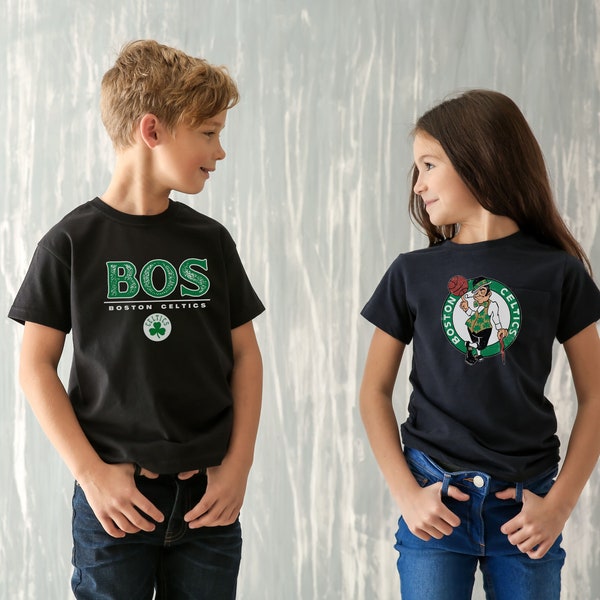 Retro Vintage Boston Basketball Kids Crewneck Sweatshirt, 90s Celtics Basketball Sweatshirt, Kids Heavy Blend Boston Celtics Vintage Hoodie