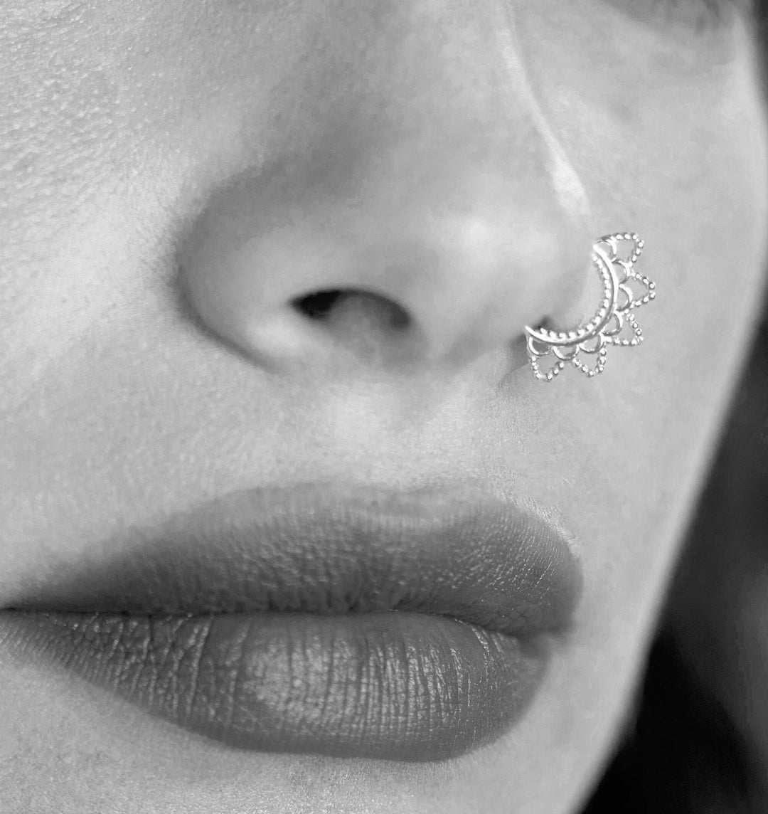 Indian Nose Hoop Indian Nose Ring Nose Ring Hoop Silver Etsy