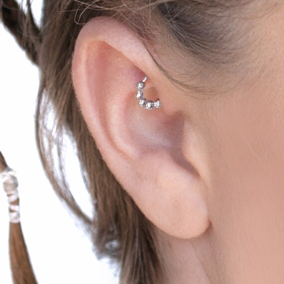 Sterling silver clearance rook piercing