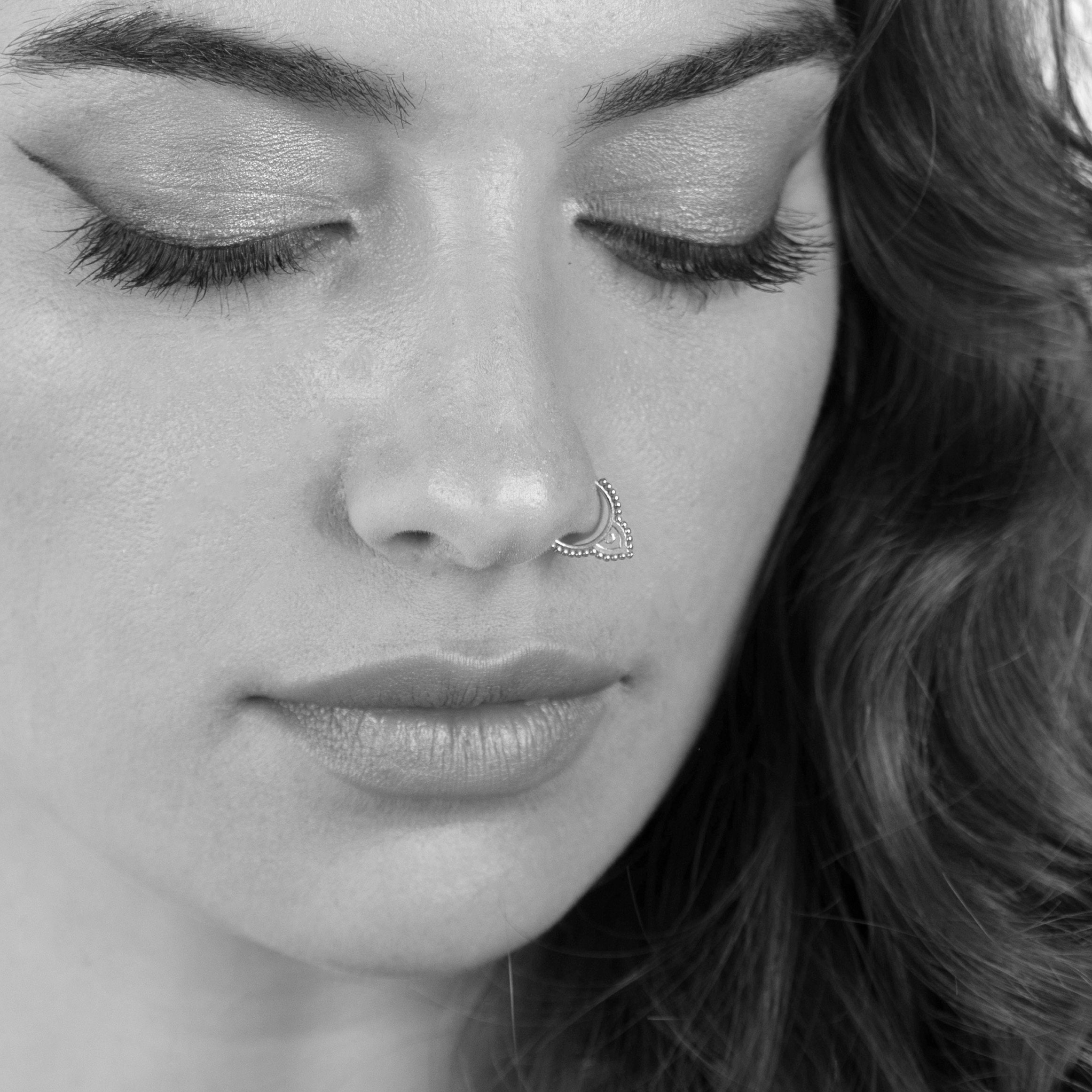 Tribal Septum, Septum for Men, Piercing Jewelry, Sterling Silver Septum