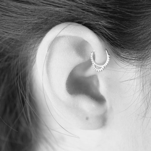 Forward Helix, Silver Forward Helix Hoop, Daith Earring, Helix Ring, Unique Piercing Jewelry, Ear Piercing, Dainty Ear Piercing, Nose Hoop,