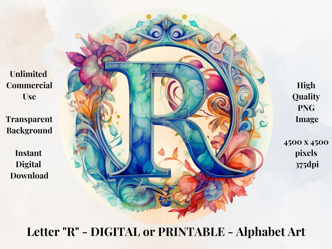 Printable Clipart Letters Boho Alphabet Letter Stickers - Etsy