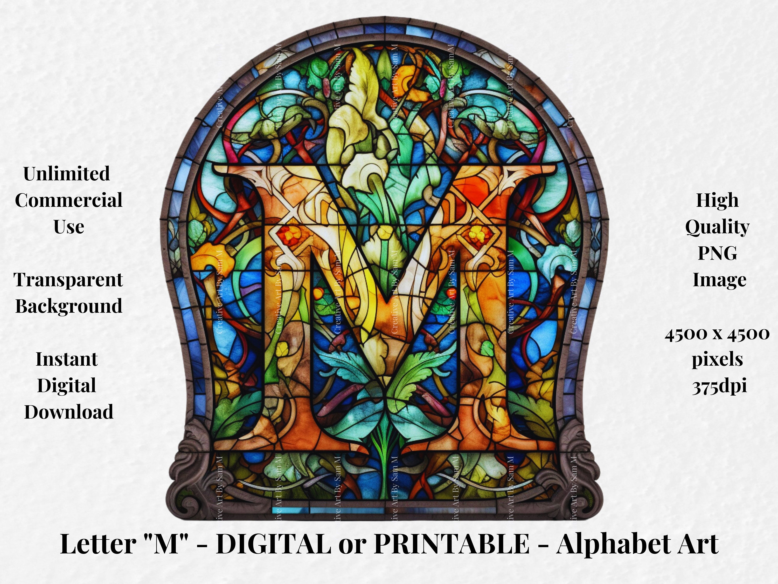 Stained Glass Alphabet Clipart for Branding Kit Custom Logo Etsy UK