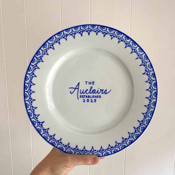 Customizable Hand-Painted Plate | Wedding/Anniversary Gift | Decorative Plate