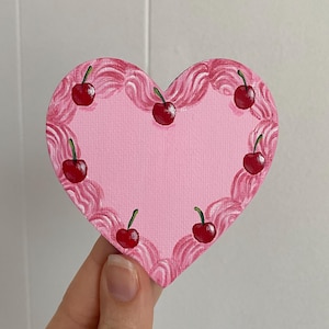 Hand-Painted Vintage Heart Shaped Cake Magnet | Coquette