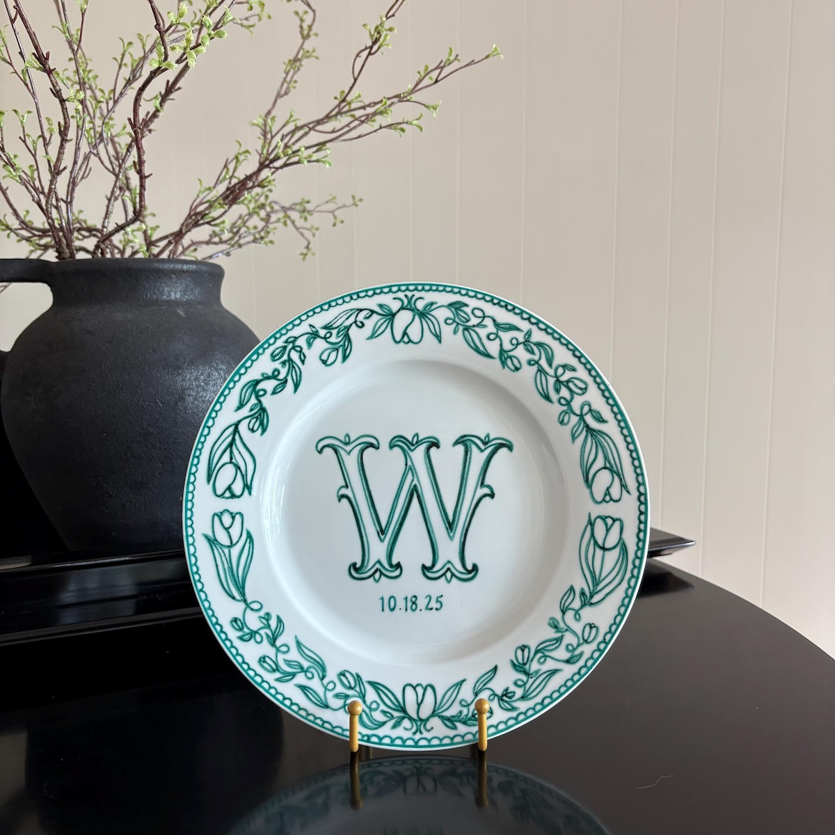 Wedding Crest, Monogram Decorative Hand-painted Personalized Plate - Etsy