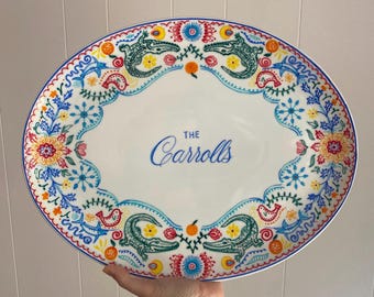 Custom Hand-Painted Cultural Fusion Plate – Personalized Decorative Art Inspired by Your Heritage