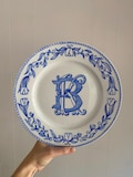 Wedding Crest, Monogram Decorative Hand-Painted Personalized Plate
