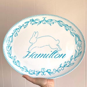 Decorative Hand-Painted Personalized Easter Platter