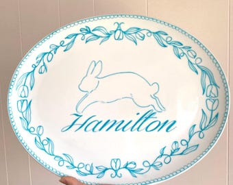 Decorative Hand-Painted Personalized Easter Platter