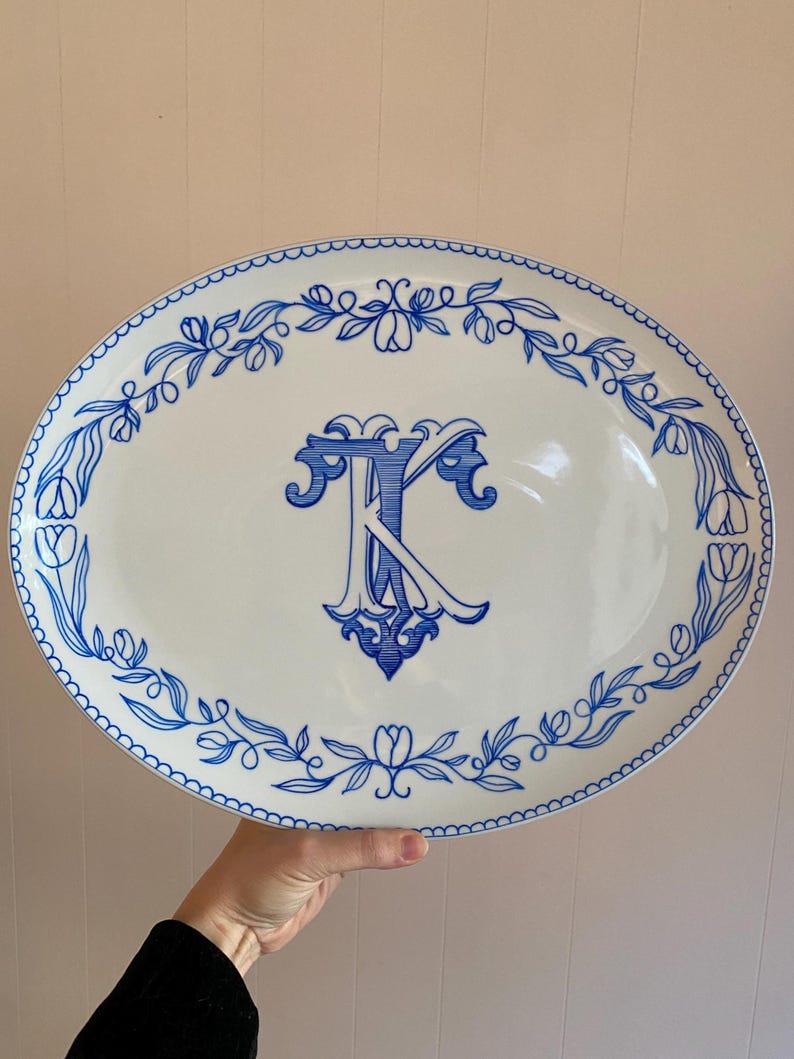 Wedding Crest Decorative Hand-Painted Personalized Platter