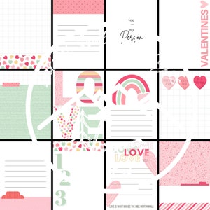 Cartes de journalisation 3x4 sur le thème de la Saint-Valentin