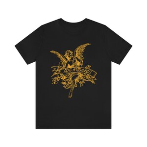 Los Angeles, Califórnia (com anjo dourado) Camiseta unissex de manga curta
