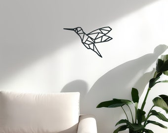Hummingbird Geometric Low-Poly Wall Art