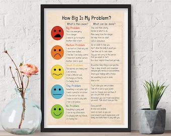 How Big Is My Problem Poster Social Emotional Learning Art Wall Decor Digital Print