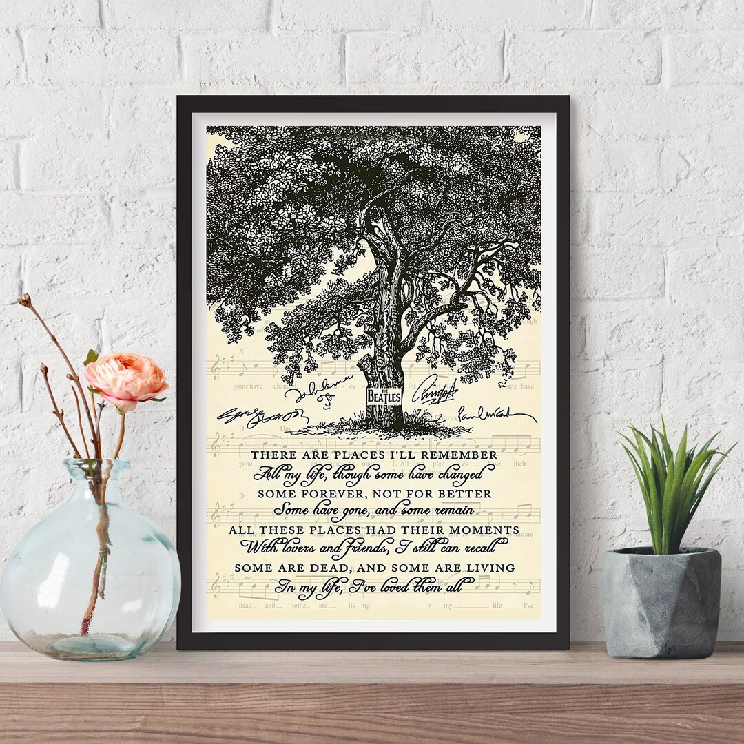 Desdirect Store There Are Places Ill Remember Beatles Lyrics Poster