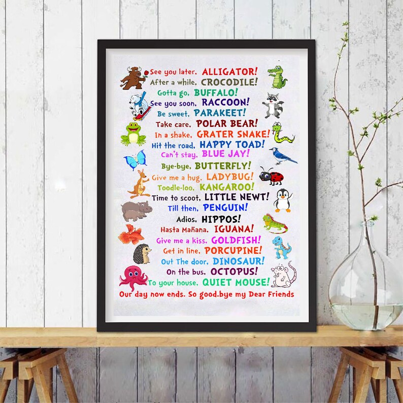 See You Later Alligator Poster Funny Colorful Alligator Wall Art After ...