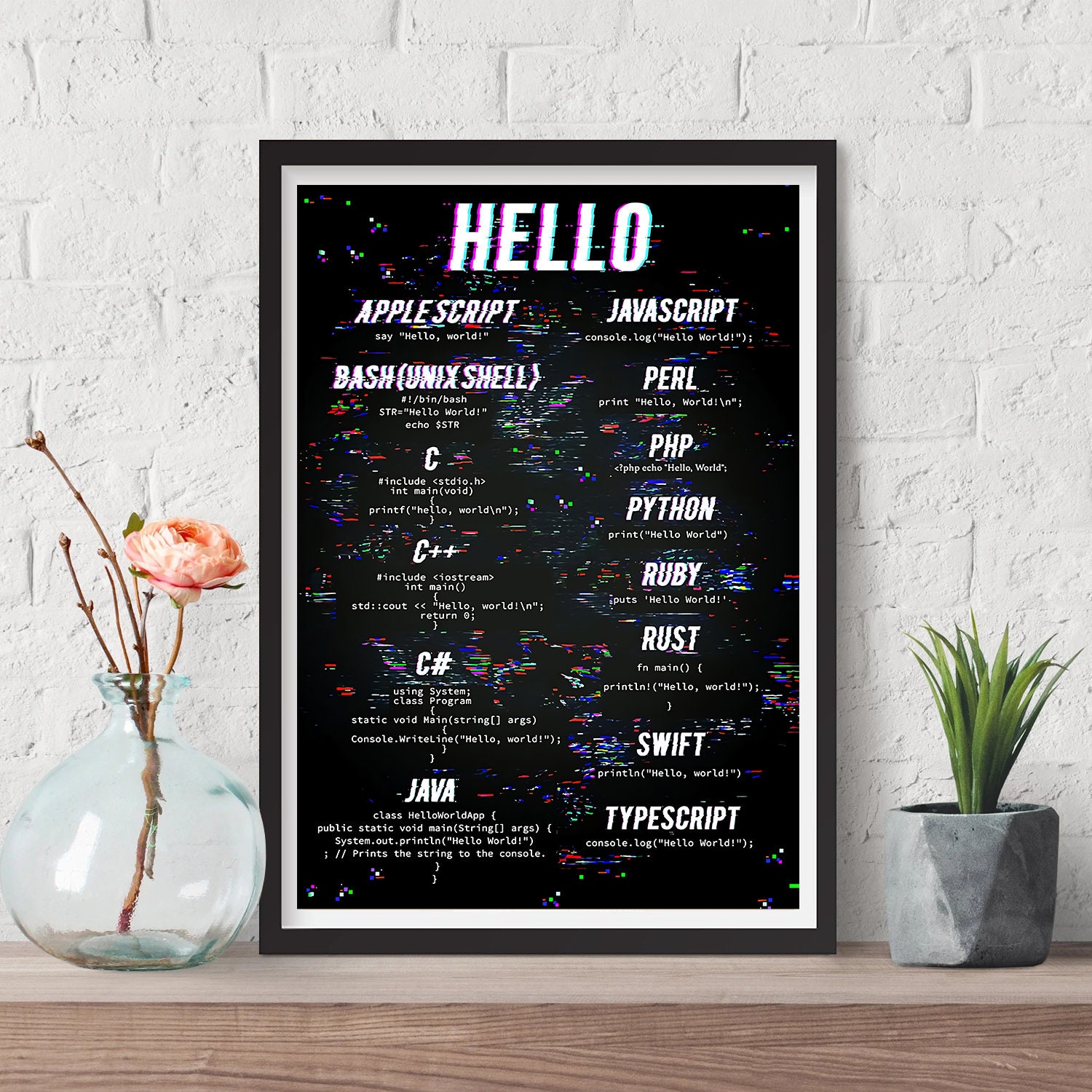 Hello World Computer Science Poster Wall Record Digital Prints - Etsy