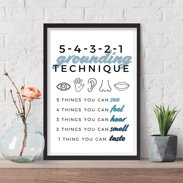 Youpinnong Psychological Knowledge Metal Signs Grounding Technique Retro Tin Poster Wall Art Decoration Digital Print