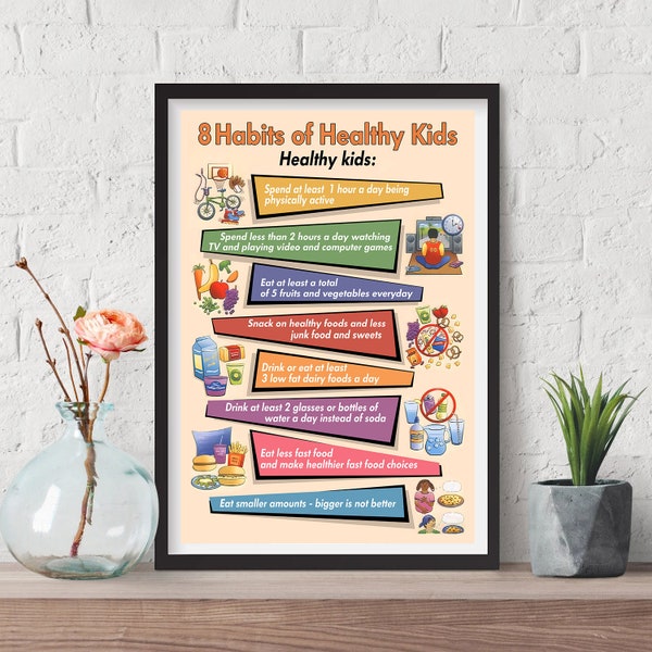 Media And Project Consultation 8 Habits Of Healthy Kids Poster The Healthy Children Futures Program Art Digital Print