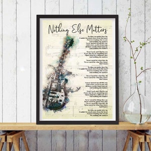 Nothing Else Matters Lyrics Poster, Guitar Custom Lyrics Digital Print, Perfect Gift for Musicians, Nothing Else Matter Song Lyrics Canvas image 6