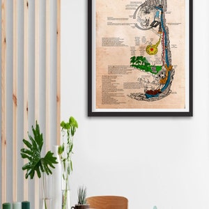 Benefits of Qi Gong Print Neijing Tu Poster, A Daoist Map of The Inner Landscape Vintage Map Poster Effectiveness In Healing Digital Prints image 6