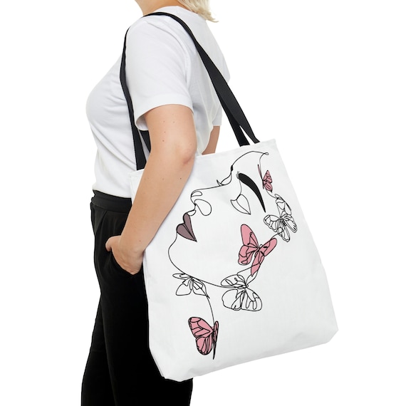 Butterfly Face Abstract Art AOP Tote Bag