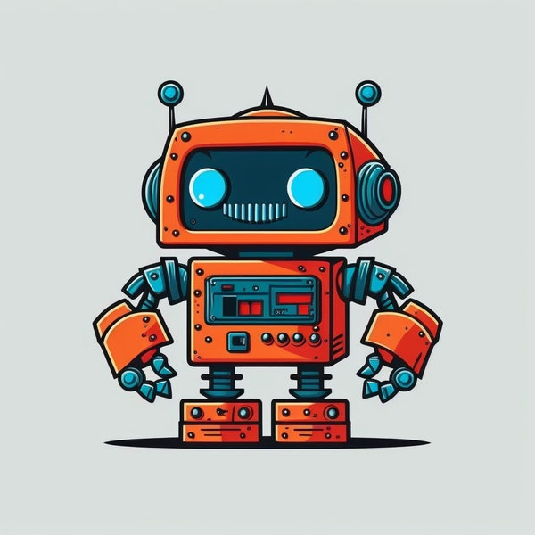 Robot Digital Art - Instant Download