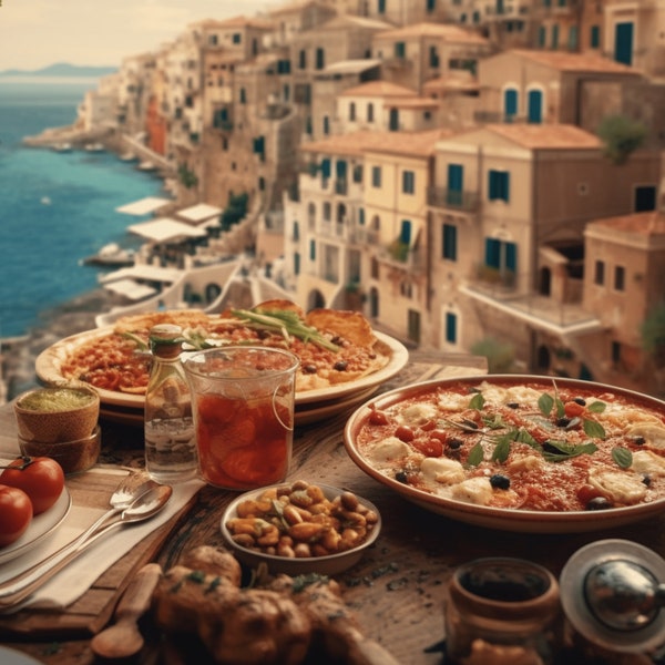 Savor the Taste of the Mediterranean with Instant Download Digital Wall Art