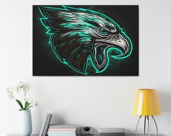 Eagle Fan Art Gift Blacklight Art | Canvas Gallery Wraps