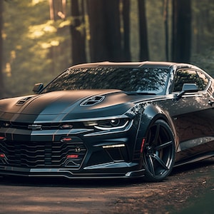 Experience the Power of Camaro Sports Car Digital Art Instant Download