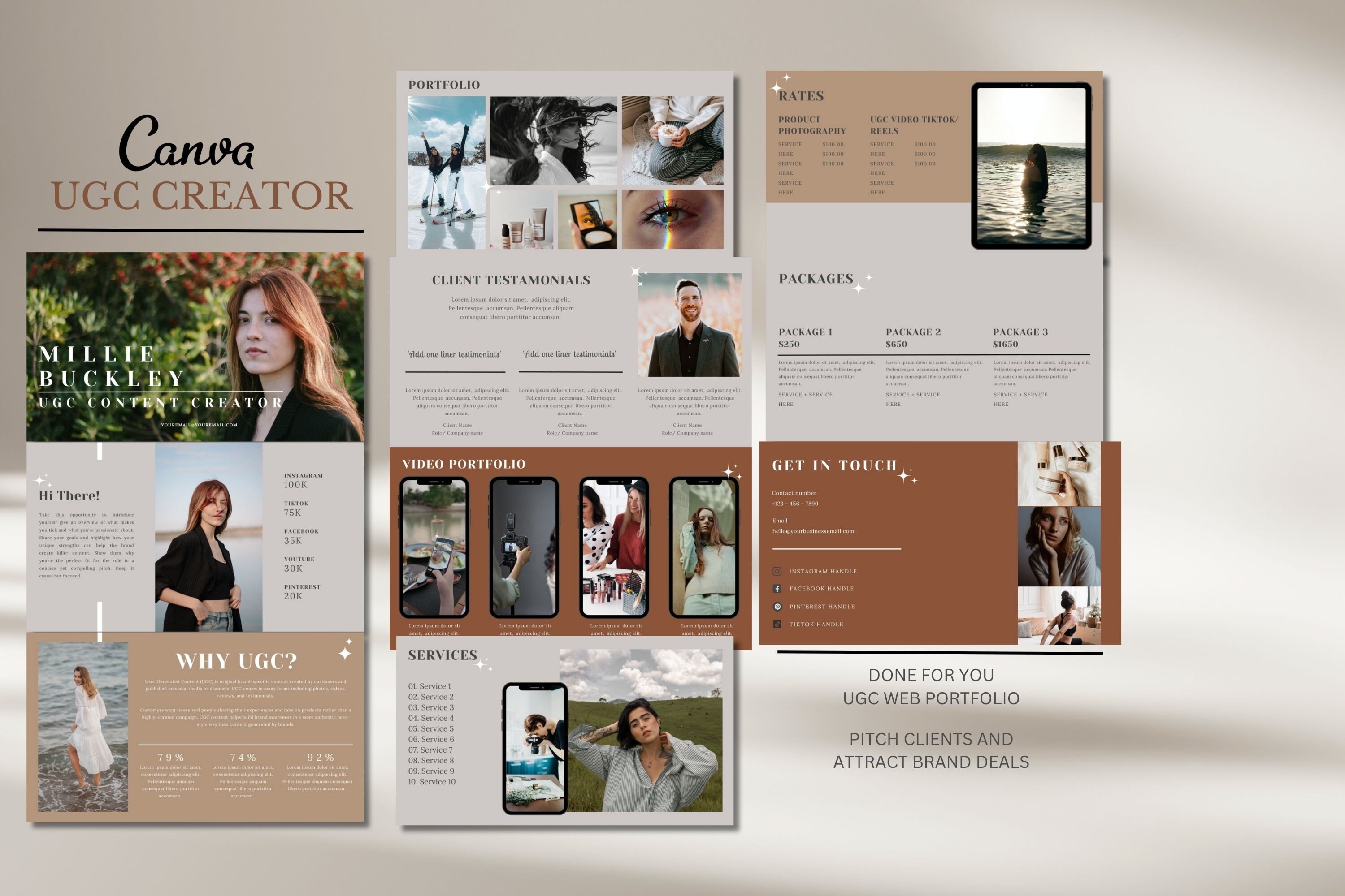 UGC Portfolio UGC Template UGC Media Kit Minimal Portfolio I Social ...