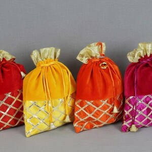 Handcraft Velvet Gota Potli Gift Bag – Wedding, Events And  Festive Favor