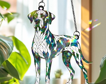 Great Dane Hologram Suncatcher, Acrylic Window Hanging for Dog Lover, Great Dane Mom Gift, Dog Mama Home Decor,Pet Lover Gift Idea GHA57ZLI0