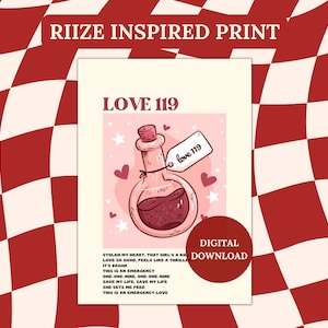 Riize LOVE 119 - digital wall print - kpop art poster