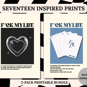 Seventeen FML - set of 2 - digital wall print - kpop art poster