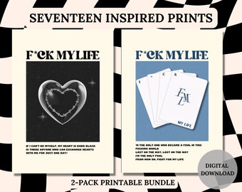 Seventeen FML - set of 2 - digital wall print - kpop art poster