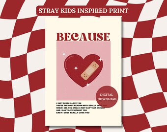 Stray Kids BECAUSE - digital wall print - kpop art poster