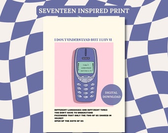 SEVENTEEN I don&#39;t understand but I luv u - digital wall print - kpop art poster