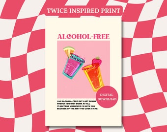 Twice ALCOHOL-FREE - digital wall print - kpop art poster