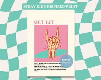 Stray Kids GET LIT - Digitaler Wand Druck - Kpop Art Poster