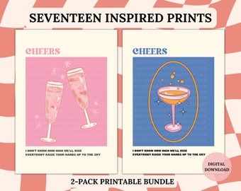 Seventeen CHEERS - set of 2 - digital wall print - kpop art poster