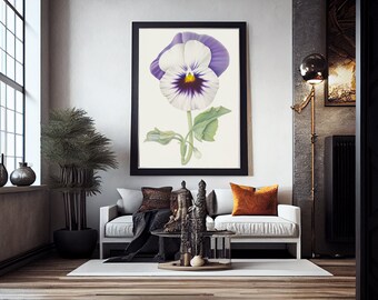 Imágenes florales descargables, arte de pared vintage de pieza de campo, pintura minimalista, impresión de jardín, decoración de granja - IMPRIMIBLE