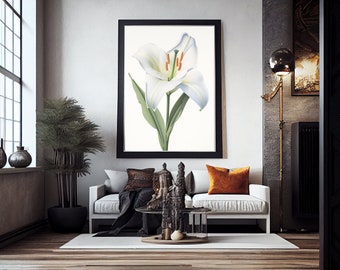 Imágenes florales descargables, arte de pared vintage de pieza de campo, pintura minimalista, impresión de jardín, decoración de granja - IMPRIMIBLE