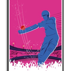 Cricket Player Poster, Cricket Player Set of 3 Prints, Cricket Wall Art, Cricket Gift, Printable, Sport, Room Decor, Batsman Bowler Fielder image 3
