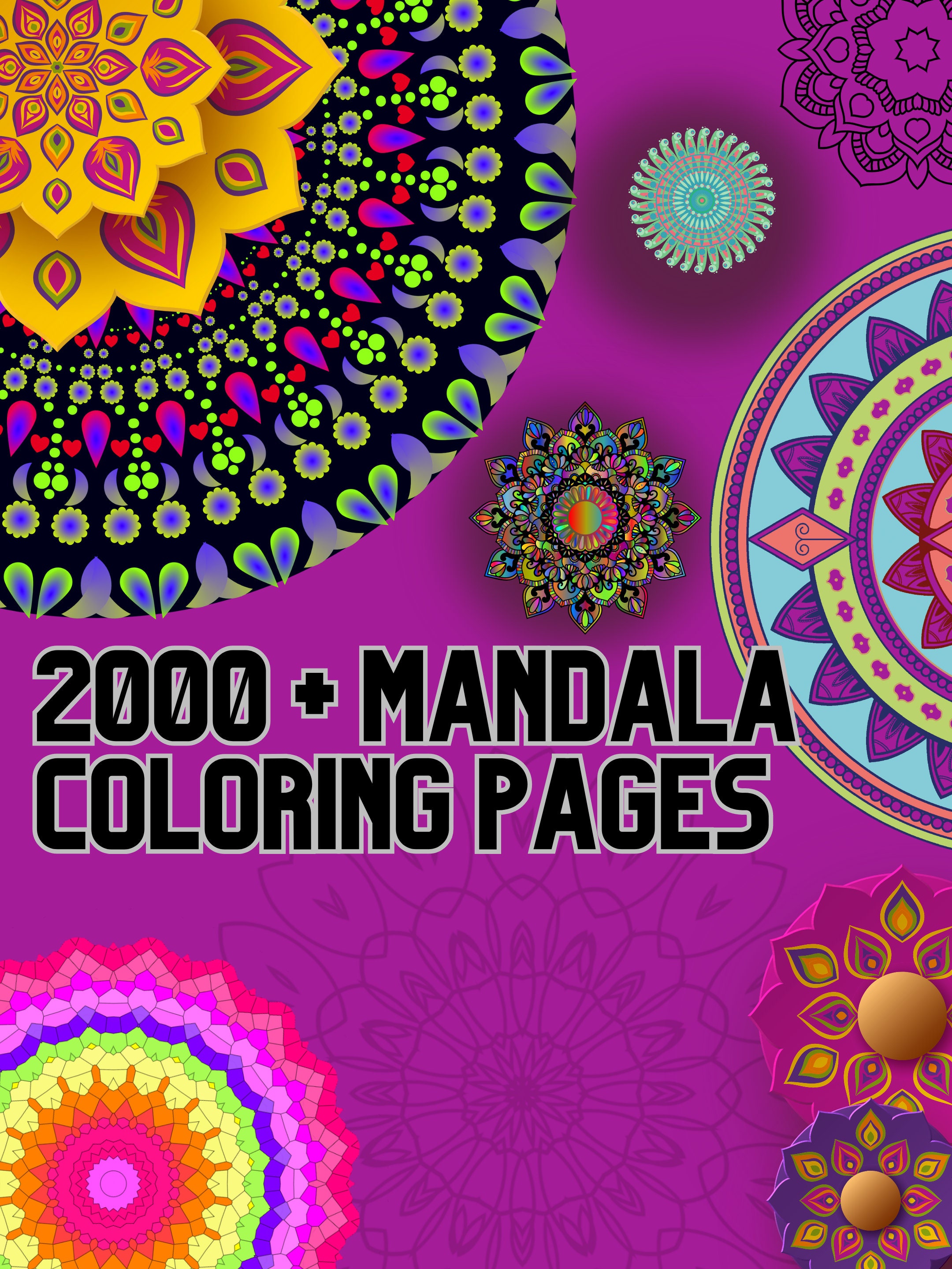 Mandala For Life - Seamless Relaxing Therapy Coloring (PDF Book