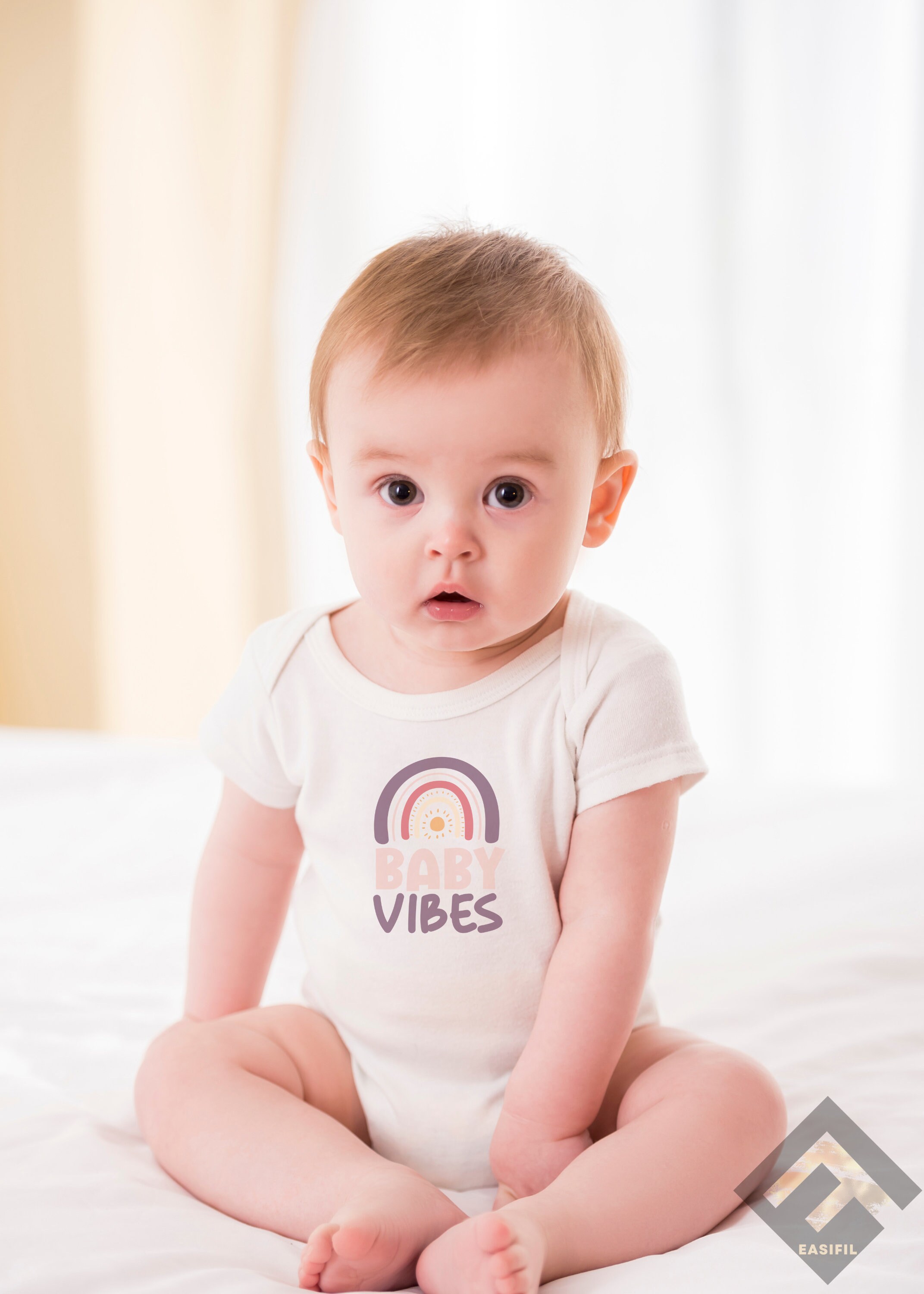 Baby Vibes PNG. Boho PNG Digital Clipart Stickers. Seamless Instant