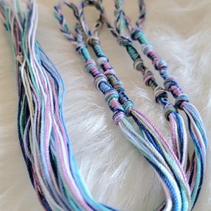 Tzitzits Monet 1 set (4 tassels) w/Blue Thread  Knotted 10-5-6-5 (YHWH) |Biblical Tassels