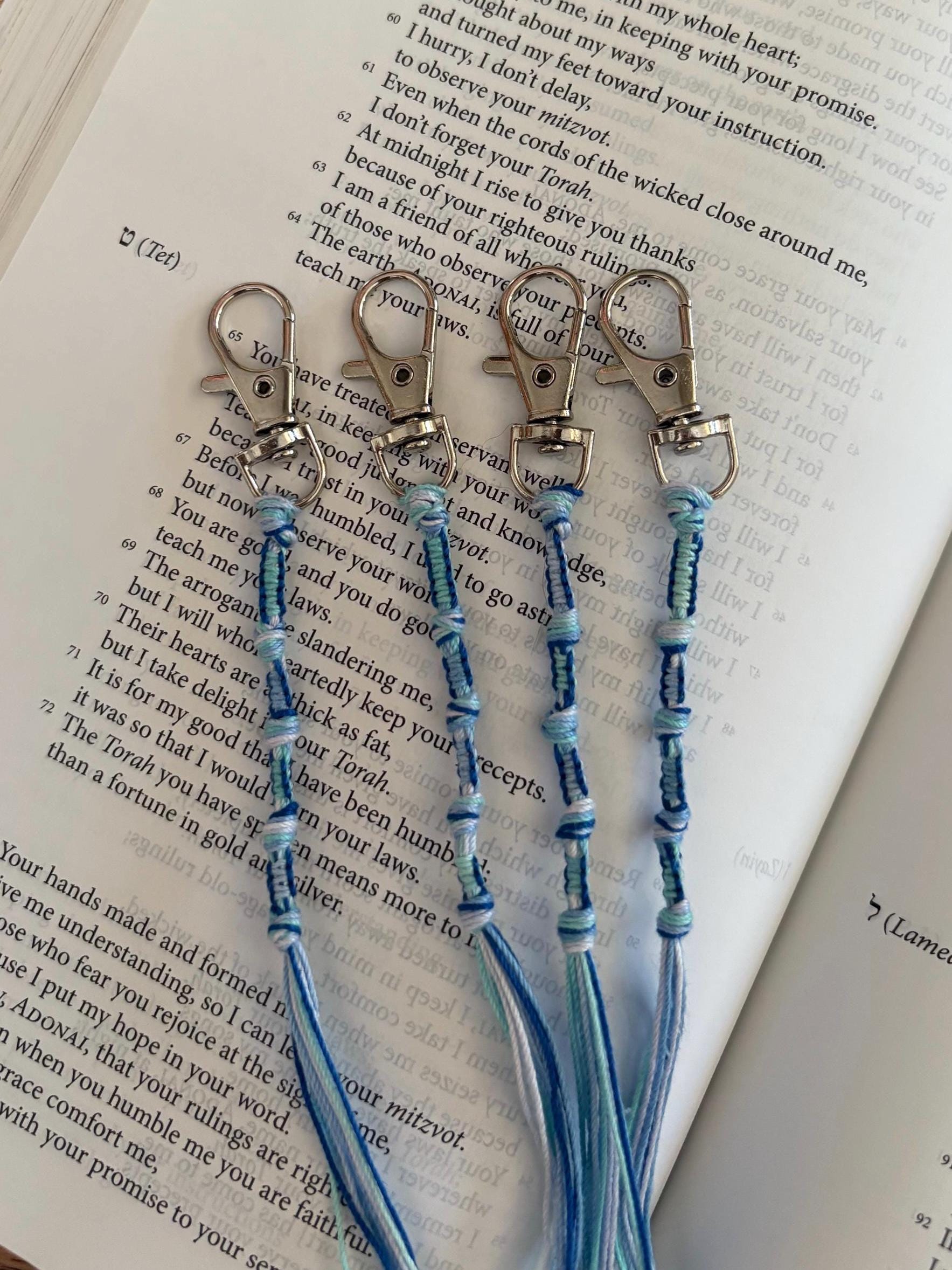 Tzitzits Ocean 1 Set (4 Tassels) W/blue Thread Knotted 10-5