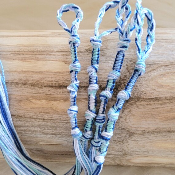 Tzitzits (set Of Four) Sephardic Style White With Blue ... | Cuotas sin interés